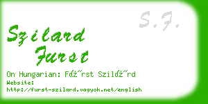 szilard furst business card